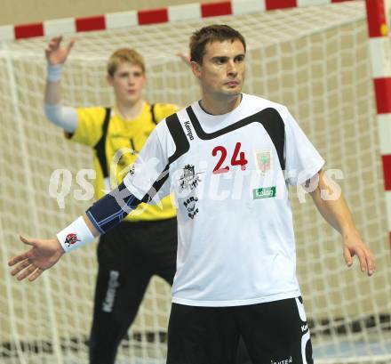 Handball Bundesliga. HC Kaernten gegen SC Ferlach. Daniel Plesej (Ferlach). Klagenfurt, 27.11.2010.
Foto: Kuess
---
pressefotos, pressefotografie, kuess, qs, qspictures, sport, bild, bilder, bilddatenbank