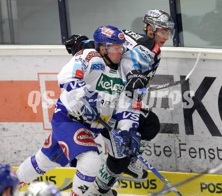 EBEL. Eishockey Bundesliga. EC Pasut VSV gegen EHC LIWEST Linz.  Roland Kaspitz, (VSV), Daniel Oberkofler (Linz). Villach, am 3.12.2010.
Foto: Kuess 


---
pressefotos, pressefotografie, kuess, qs, qspictures, sport, bild, bilder, bilddatenbank