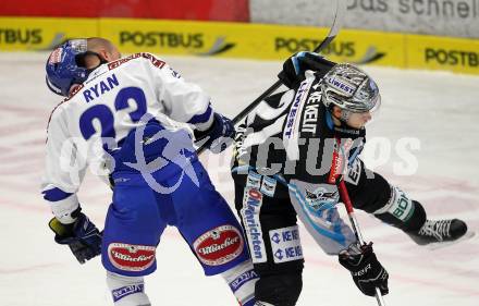 EBEL. Eishockey Bundesliga. EC Pasut VSV gegen EHC LIWEST Linz.  Matt Ryan, (VSV), Philipp Lukas (Linz). Villach, am 3.12.2010.
Foto: Kuess 


---
pressefotos, pressefotografie, kuess, qs, qspictures, sport, bild, bilder, bilddatenbank