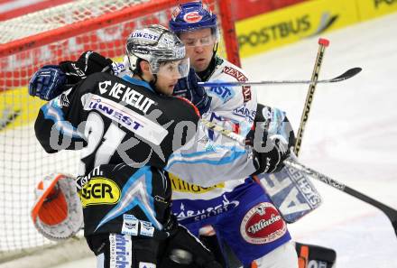 EBEL. Eishockey Bundesliga. EC Pasut VSV gegen EHC LIWEST Linz.  Roland Kaspitz, (VSV), Philipp Lukas (Linz). Villach, am 3.12.2010.
Foto: Kuess 


---
pressefotos, pressefotografie, kuess, qs, qspictures, sport, bild, bilder, bilddatenbank