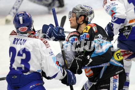 EBEL. Eishockey Bundesliga. EC Pasut VSV gegen EHC LIWEST Linz.  Matt Ryan, (VSV), Philipp Lukas (Linz). Villach, am 3.12.2010.
Foto: Kuess 


---
pressefotos, pressefotografie, kuess, qs, qspictures, sport, bild, bilder, bilddatenbank