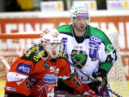 EBEL. Eishockey Bundesliga. KAC gegen HDD TILIA Olimpija Ljubljana. David Schuller, (KAC), Kevin Kantee (Laibach). Klagenfurt, am 5.12.2010.
Foto: Kuess 

---
pressefotos, pressefotografie, kuess, qs, qspictures, sport, bild, bilder, bilddatenbank