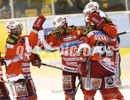 EBEL. Eishockey Bundesliga. KAC gegen HDD TILIA Olimpija Ljubljana. Torjubel KAC. Klagenfurt, am 5.12.2010.
Foto: Kuess 

---
pressefotos, pressefotografie, kuess, qs, qspictures, sport, bild, bilder, bilddatenbank