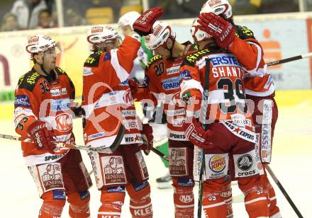 EBEL. Eishockey Bundesliga. KAC gegen HDD TILIA Olimpija Ljubljana. Torjubel KAC. Klagenfurt, am 5.12.2010.
Foto: Kuess 

---
pressefotos, pressefotografie, kuess, qs, qspictures, sport, bild, bilder, bilddatenbank