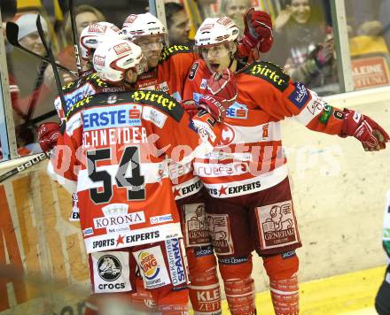 EBEL. Eishockey Bundesliga. KAC gegen HDD TILIA Olimpija Ljubljana. Torjubel KAC. Klagenfurt, am 5.12.2010.
Foto: Kuess 

---
pressefotos, pressefotografie, kuess, qs, qspictures, sport, bild, bilder, bilddatenbank