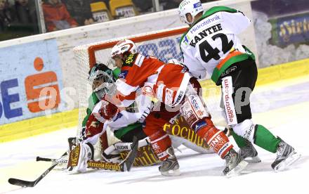 EBEL. Eishockey Bundesliga. KAC gegen HDD TILIA Olimpija Ljubljana. Dieter Kalt, (KAC), Matija Pintaric, Kevin Kantee (Laibach). Klagenfurt, am 5.12.2010.
Foto: Kuess 

---
pressefotos, pressefotografie, kuess, qs, qspictures, sport, bild, bilder, bilddatenbank