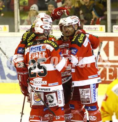 EBEL. Eishockey Bundesliga. KAC gegen EV Vienna Capitals. Torjubel (KAC). Klagenfurt, am 10.12.2010.
Foto: Kuess 

---
pressefotos, pressefotografie, kuess, qs, qspictures, sport, bild, bilder, bilddatenbank