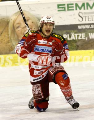 EBEL. Eishockey Bundesliga. KAC gegen EV Vienna Capitals. Torjubel SPURGEON Tyler (KAC). Klagenfurt, am 10.12.2010.
Foto: Kuess 

---
pressefotos, pressefotografie, kuess, qs, qspictures, sport, bild, bilder, bilddatenbank