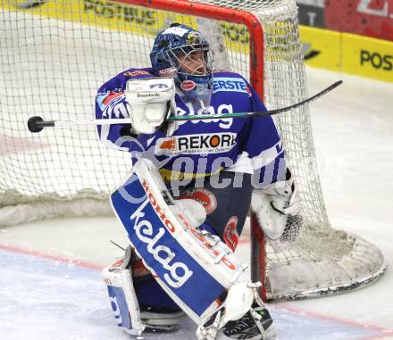 EBEL. Eishockey Bundesliga. EC Rekordfenster VSV gegen  Moser Medical Graz 99ers.  Bernhard Starkbaum (VSV). Villach, am 10.12.2010.
Foto: Kuess 


---
pressefotos, pressefotografie, kuess, qs, qspictures, sport, bild, bilder, bilddatenbank