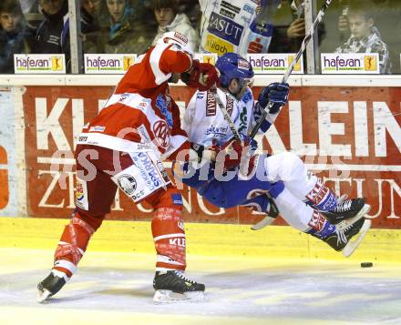 EBEL. Eishockey Bundesliga. KAC gegen VSV. Sean Brown, (KAC), Tomaz Razingar (VSV). Klagenfurt, am 21.12.2010.
Foto: Kuess 

---
pressefotos, pressefotografie, kuess, qs, qspictures, sport, bild, bilder, bilddatenbank