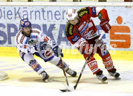 EBEL. Eishockey Bundesliga. KAC gegen VSV. Kirk Furey, (KAC), Christof Martinz (VSV). Klagenfurt, am 21.12.2010.
Foto: Kuess 

---
pressefotos, pressefotografie, kuess, qs, qspictures, sport, bild, bilder, bilddatenbank