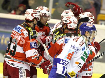 EBEL. Eishockey Bundesliga. KAC gegen VSV. Torjubel KAC. Klagenfurt, am 21.12.2010.
Foto: Kuess 

---
pressefotos, pressefotografie, kuess, qs, qspictures, sport, bild, bilder, bilddatenbank