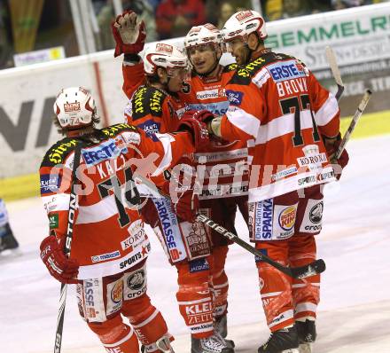 EBEL. Eishockey Bundesliga. EC KAC gegen EHC LIWEST Black Wings Linz. Torjubel KAC. Klagenfurt, am 23.12.2010.
Foto: Kuess 

---
pressefotos, pressefotografie, kuess, qs, qspictures, sport, bild, bilder, bilddatenbank