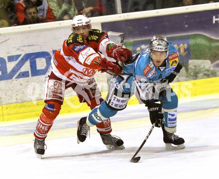 EBEL. Eishockey Bundesliga. EC KAC gegen EHC LIWEST Black Wings Linz. Johannes Reichel, (KAC), Bad Purdie (Linz). Klagenfurt, am 23.12.2010.
Foto: Kuess 

---
pressefotos, pressefotografie, kuess, qs, qspictures, sport, bild, bilder, bilddatenbank