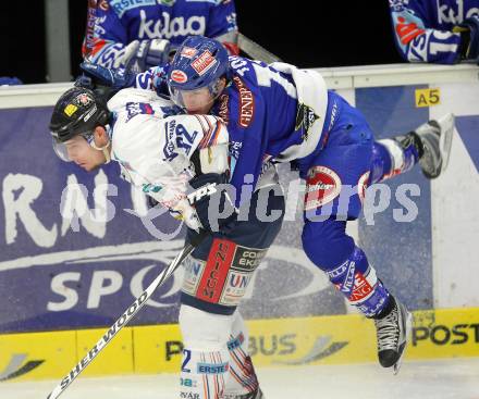 EBEL. Eishockey Bundesliga. EC Pasut VSV gegen  Alba Volan SAPA Fehervar AV19. Nico Toff,  (VSV), Victor Tokaji (Alba Volan). Villach, am 26.12.2010.
Foto: Kuess 


---
pressefotos, pressefotografie, kuess, qs, qspictures, sport, bild, bilder, bilddatenbank