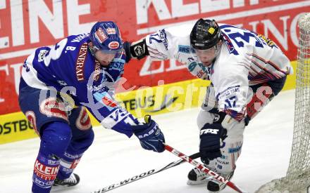 EBEL. Eishockey Bundesliga. EC Pasut VSV gegen  Alba Volan SAPA Fehervar AV19.  Benjamin Petrik, (VSV),  Viktor Tokaji (Alba Volan). Villach, am 26.12.2010.
Foto: Kuess 


---
pressefotos, pressefotografie, kuess, qs, qspictures, sport, bild, bilder, bilddatenbank