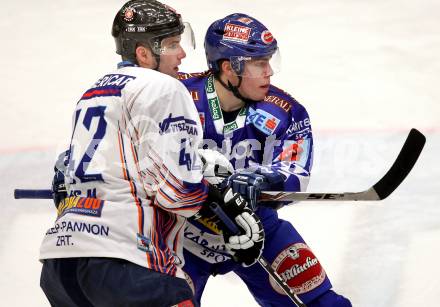 EBEL. Eishockey Bundesliga. EC Pasut VSV gegen  Alba Volan SAPA Fehervar AV19. Nico Toff,  (VSV), Marton Vas (Alba Volan). Villach, am 26.12.2010.
Foto: Kuess 


---
pressefotos, pressefotografie, kuess, qs, qspictures, sport, bild, bilder, bilddatenbank