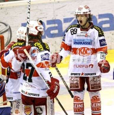 EBEL. Eishockey Bundesliga. EC KAC gegen Alba Volan SAPA Fehervar AV19. Torjubel KAC. Klagenfurt, am 28.12.2010.
Foto: Kuess 

---
pressefotos, pressefotografie, kuess, qs, qspictures, sport, bild, bilder, bilddatenbank