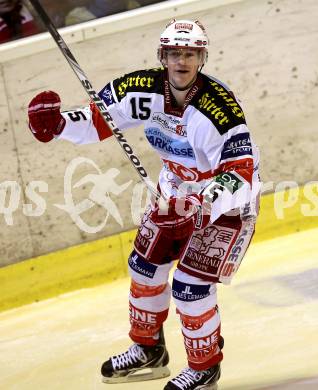 EBEL. Eishockey Bundesliga. EC KAC gegen Alba Volan SAPA Fehervar AV19. Torjubel Paul Schellander (KAC). Klagenfurt, am 28.12.2010.
Foto: Kuess 

---
pressefotos, pressefotografie, kuess, qs, qspictures, sport, bild, bilder, bilddatenbank