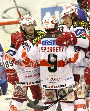 EBEL. Eishockey Bundesliga. EC KAC gegen Alba Volan SAPA Fehervar AV19. Torjubel KAC. Klagenfurt, am 28.12.2010.
Foto: Kuess 

---
pressefotos, pressefotografie, kuess, qs, qspictures, sport, bild, bilder, bilddatenbank