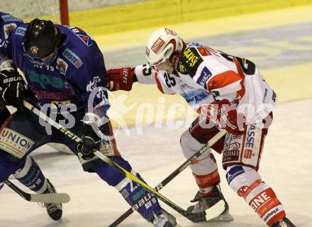 EBEL. Eishockey Bundesliga. EC KAC gegen Alba Volan SAPA Fehervar AV19. Kirk Furey, (KAC), MIHALY Arpad (Alba Volan). Klagenfurt, am 28.12.2010.
Foto: Kuess 

---
pressefotos, pressefotografie, kuess, qs, qspictures, sport, bild, bilder, bilddatenbank