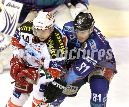 EBEL. Eishockey Bundesliga. EC KAC gegen Alba Volan SAPA Fehervar AV19. Johannes Reichel, (KAC), JOBB David  (Alba Volan). Klagenfurt, am 28.12.2010.
Foto: Kuess 

---
pressefotos, pressefotografie, kuess, qs, qspictures, sport, bild, bilder, bilddatenbank