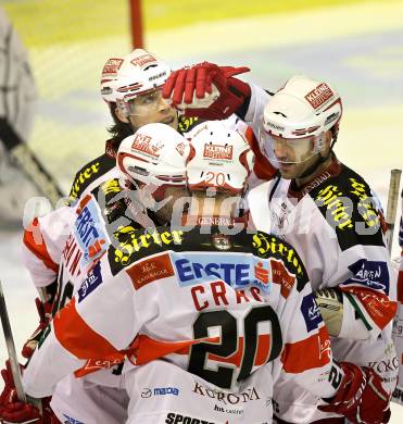 EBEL. Eishockey Bundesliga. EC KAC gegen Alba Volan SAPA Fehervar AV19. Torjubel KAC. Klagenfurt, am 28.12.2010.
Foto: Kuess 

---
pressefotos, pressefotografie, kuess, qs, qspictures, sport, bild, bilder, bilddatenbank