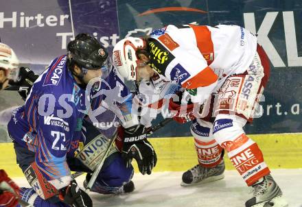 EBEL. Eishockey Bundesliga. EC KAC gegen Alba Volan SAPA Fehervar AV19. Dieter Kalt (KAC), MIHALY Arpad  (Alba Volan). Klagenfurt, am 28.12.2010.
Foto: Kuess 

---
pressefotos, pressefotografie, kuess, qs, qspictures, sport, bild, bilder, bilddatenbank