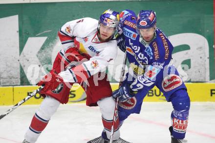 EBEL. Eishockey Bundesliga. EC Rekordfenster VSV gegen Red Bull Salzburg. Greg Kuznik (VSV), Thomas Raffl (Salzburg). Villach, am 30.12.2010.
Foto: Kuess
---
pressefotos, pressefotografie, kuess, qs, qspictures, sport, bild, bilder, bilddatenbank