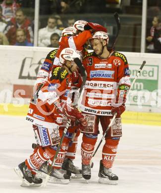 EBEL. Eishockey Bundesliga. EC KAC gegen HK Acroni Jesenice. Torjubel (KAC). Klagenfurt, am 2.1.2011.
Foto: Kuess 

---
pressefotos, pressefotografie, kuess, qs, qspictures, sport, bild, bilder, bilddatenbank