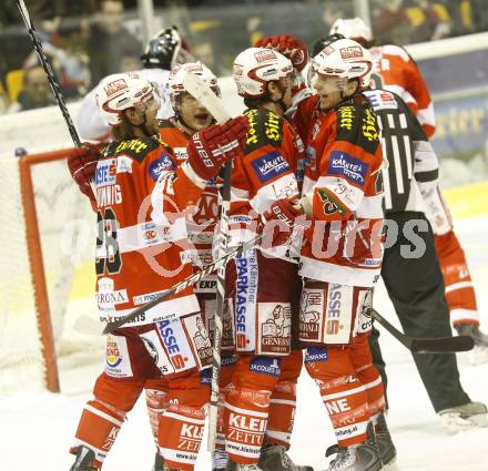 EBEL. Eishockey Bundesliga. EC KAC gegen HK Acroni Jesenice. Torjubel KAC. Klagenfurt, am 2.1.2011.
Foto: Kuess 

---
pressefotos, pressefotografie, kuess, qs, qspictures, sport, bild, bilder, bilddatenbank