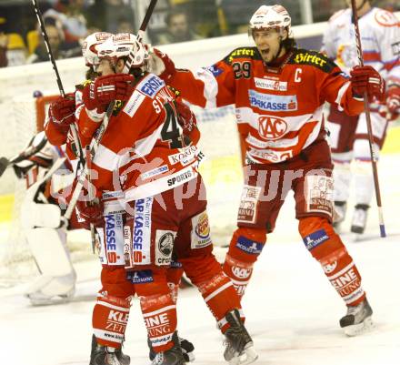 EBEL. Eishockey Bundesliga. EC KAC gegen HK Acroni Jesenice. Torjubel KAC. Klagenfurt, am 2.1.2011.
Foto: Kuess 

---
pressefotos, pressefotografie, kuess, qs, qspictures, sport, bild, bilder, bilddatenbank