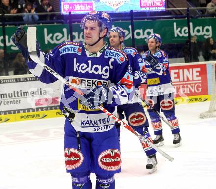 EBEL. Eishockey Bundesliga. EC Rekordfenster VSV gegen KHL Medvescak Zagreb. Jubel VSV. Villach, am 2.1.2011.
Foto: Kuess

---
pressefotos, pressefotografie, kuess, qs, qspictures, sport, bild, bilder, bilddatenbank