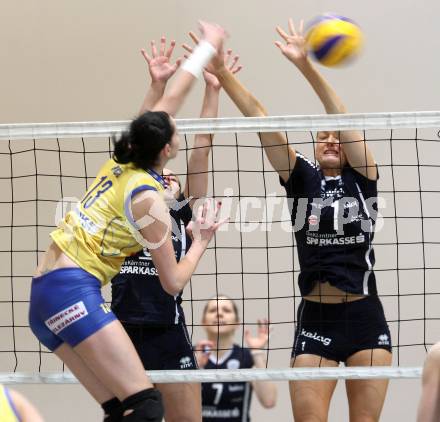 Volleyball MEL. ATSC Wildcats gegen VK Modranska Prostejov. Malgorzata Goeschl, Maja Gustin (Wildcats). Klagenfurt, 7.1.2011.
Foto: Kuess
---
pressefotos, pressefotografie, kuess, qs, qspictures, sport, bild, bilder, bilddatenbank