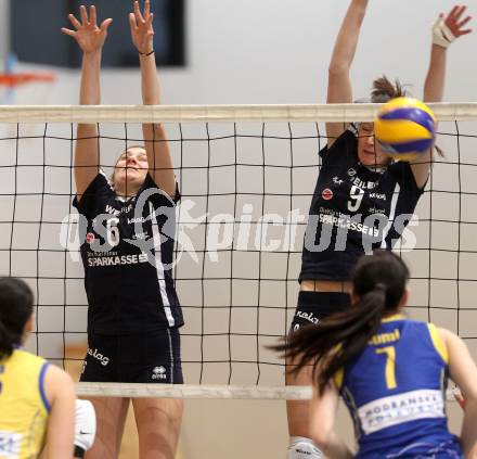 Volleyball MEL. ATSC Wildcats gegen VK Modranska Prostejov. Rosalinda Seidl, Heike Jensen (Wildcats). Klagenfurt, 7.1.2011.
Foto: Kuess
---
pressefotos, pressefotografie, kuess, qs, qspictures, sport, bild, bilder, bilddatenbank