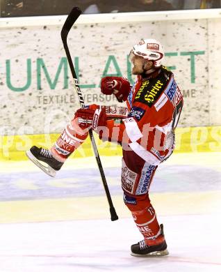 EBEL. Eishockey Bundesliga. EC KAC gegen HK Acroni Jesenice. Torjubel Gregor Hager (KAC). Klagenfurt, am 9.1.2011.
Foto: Kuess 

---
pressefotos, pressefotografie, kuess, qs, qspictures, sport, bild, bilder, bilddatenbank
