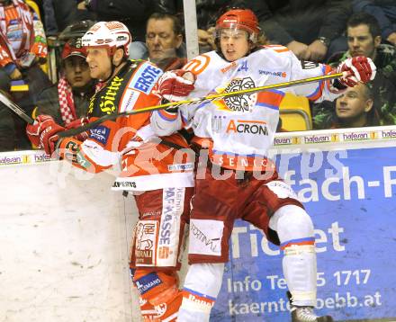 EBEL. Eishockey Bundesliga. EC KAC gegen HK Acroni Jesenice. Mike Craig, (KAC), Ziga Jeglic (Jesenice). Klagenfurt, am 9.1.2011.
Foto: Kuess 

---
pressefotos, pressefotografie, kuess, qs, qspictures, sport, bild, bilder, bilddatenbank