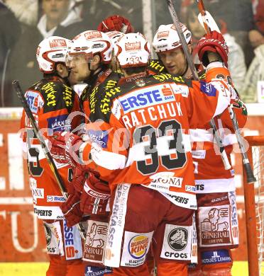 EBEL. Eishockey Bundesliga. EC KAC gegen HK Acroni Jesenice. Torjubel KAC. Klagenfurt, am 9.1.2011.
Foto: Kuess 

---
pressefotos, pressefotografie, kuess, qs, qspictures, sport, bild, bilder, bilddatenbank