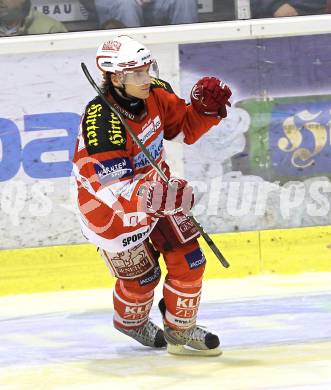 EBEL. Eishockey Bundesliga. EC KAC gegen HK Acroni Jesenice. Jubel Kalt Dieter (KAC). Klagenfurt, am 9.1.2011.
Foto: Kuess 

---
pressefotos, pressefotografie, kuess, qs, qspictures, sport, bild, bilder, bilddatenbank