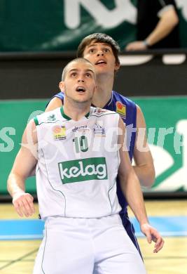 Basketball Bundesliga. Woerthersee Piraten gegen Oberwart Gunners.  Gunther Zajic (Piraten), Filip Kraemer (Oberwart). Klagenfurt, 9.1.2011.
Foto:  Kuess

---
pressefotos, pressefotografie, kuess, qs, qspictures, sport, bild, bilder, bilddatenbank