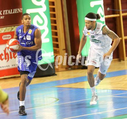 Basketball Bundesliga. Woerthersee Piraten gegen Oberwart Gunners.   Thomas Kennedy (Piraten), Joey Shaw (Oberwart). Klagenfurt, 9.1.2011.
Foto:  Kuess

---
pressefotos, pressefotografie, kuess, qs, qspictures, sport, bild, bilder, bilddatenbank