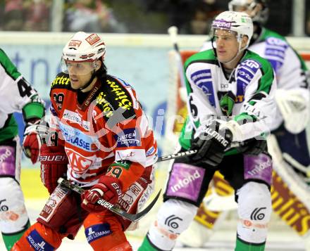 EBEL. Eishockey Bundesliga. EC KAC gegen HDD TILIA Olimpija Ljubljana. Christoph Brandner, (KAC), Bostjan Groznik (Laibach). Klagenfurt, am 16.1.2011.
Foto: Kuess 

---
pressefotos, pressefotografie, kuess, qs, qspictures, sport, bild, bilder, bilddatenbank