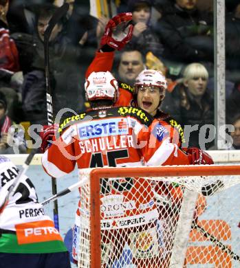 EBEL. Eishockey Bundesliga. EC KAC gegen HDD TILIA Olimpija Ljubljana. Torjubel Tyler Spurgeon (KAC). Klagenfurt, am 16.1.2011.
Foto: Kuess 

---
pressefotos, pressefotografie, kuess, qs, qspictures, sport, bild, bilder, bilddatenbank