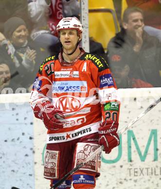 EBEL. Eishockey Bundesliga. EC KAC gegen HDD TILIA Olimpija Ljubljana. Craig Mike (KAC). Klagenfurt, am 16.1.2011.
Foto: Kuess 

---
pressefotos, pressefotografie, kuess, qs, qspictures, sport, bild, bilder, bilddatenbank