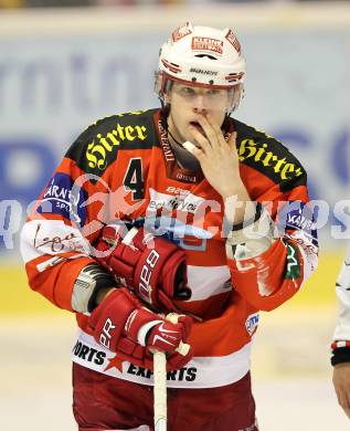 EBEL. Eishockey Bundesliga. EC KAC gegen HDD TILIA Olimpija Ljubljana. Pirmann Markus (KAC). Klagenfurt, am 16.1.2011.
Foto: Kuess 

---
pressefotos, pressefotografie, kuess, qs, qspictures, sport, bild, bilder, bilddatenbank