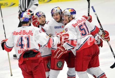 EBEL. Eishockey Bundesliga. EC  VSV gegen EC Red Bull Salzburg.  Torjubel Salzburg. Villach, am 21.1.2011.
Foto: Kuess 


---
pressefotos, pressefotografie, kuess, qs, qspictures, sport, bild, bilder, bilddatenbank