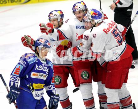 EBEL. Eishockey Bundesliga. EC  VSV gegen EC Red Bull Salzburg.  Torjubel Salzburg. Villach, am 21.1.2011.
Foto: Kuess 


---
pressefotos, pressefotografie, kuess, qs, qspictures, sport, bild, bilder, bilddatenbank