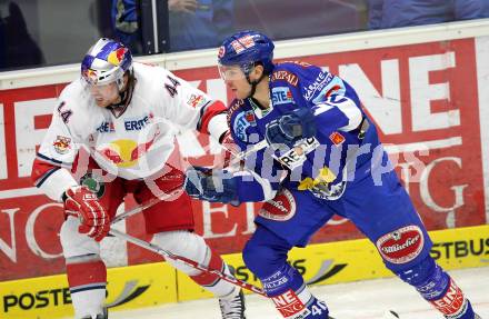 EBEL. Eishockey Bundesliga. EC  VSV gegen EC Red Bull Salzburg.  Joshua Langfeld, (VSV), Douglas Lynch (Salzburg). Villach, am 21.1.2011.
Foto: Kuess 


---
pressefotos, pressefotografie, kuess, qs, qspictures, sport, bild, bilder, bilddatenbank