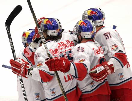 EBEL. Eishockey Bundesliga. EC  VSV gegen EC Red Bull Salzburg.  Torjubel Salzburg. Villach, am 21.1.2011.
Foto: Kuess 


---
pressefotos, pressefotografie, kuess, qs, qspictures, sport, bild, bilder, bilddatenbank