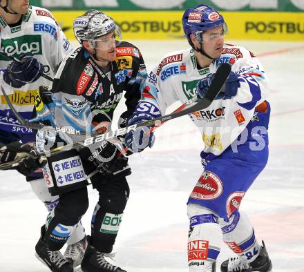 EBEL. Eishockey Bundesliga. EC  VSV gegen EHC LIWEST Linz.  Jonathan Ferland, (VSV), Brad Purdie (Linz). Villach, am 23.1.2011.
Foto: Kuess 


---
pressefotos, pressefotografie, kuess, qs, qspictures, sport, bild, bilder, bilddatenbank